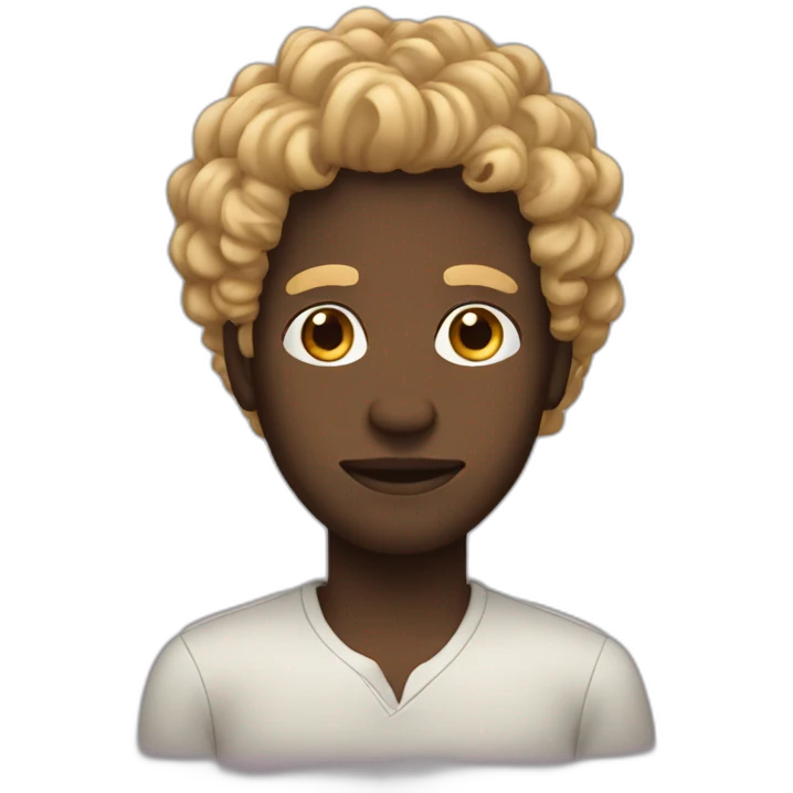 black man with curly blond hair emoji