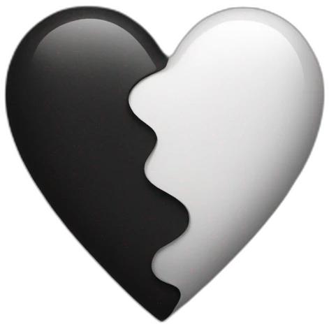 Black and white heart emoji