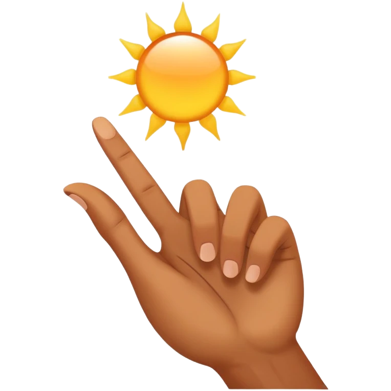 прямая рука направлена к солнцу emoji