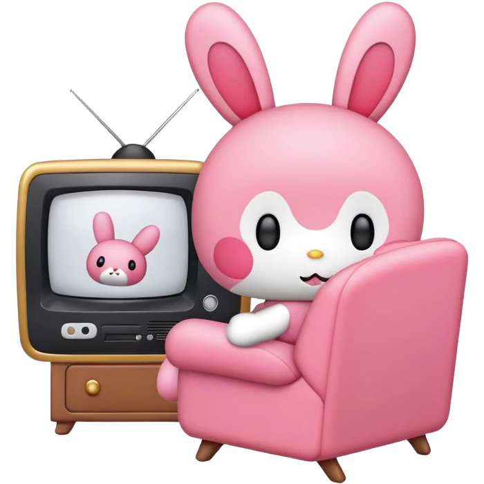 My Melody Watching TV emoji