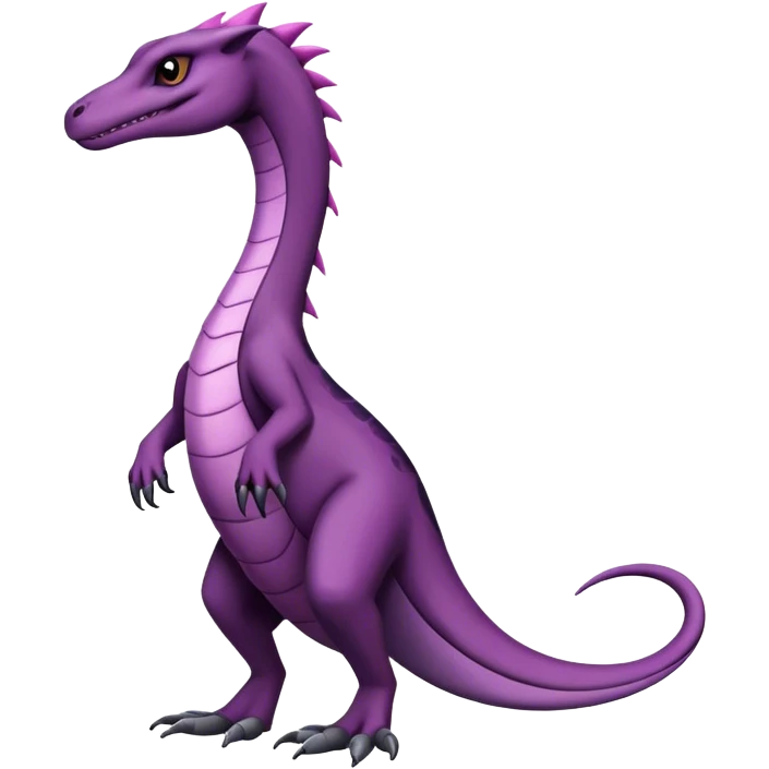 Badass cool black white grey, purple belly, salazzle-hybrid, full body emoji
