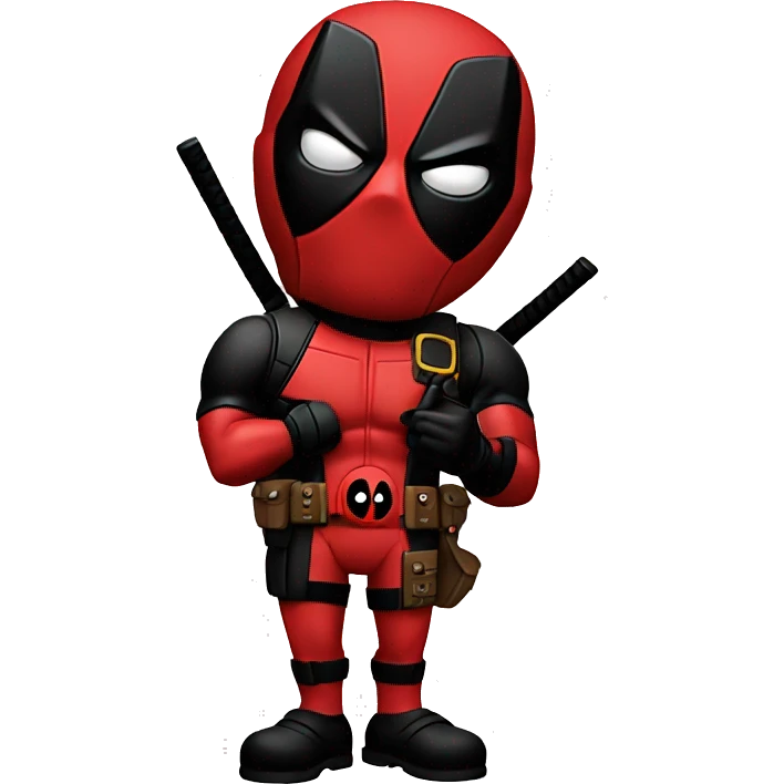 Deadpool flipping off camera emoji