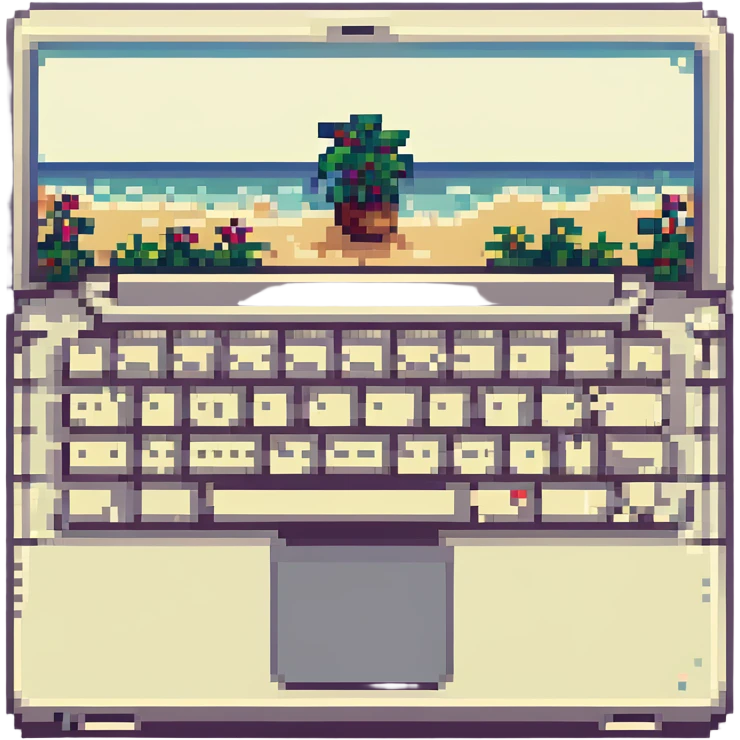 retro simple pixel art style laptop emoji