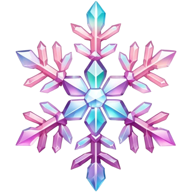 Gradient iridescent Pastel Pink crystal gemstone snowflake  emoji