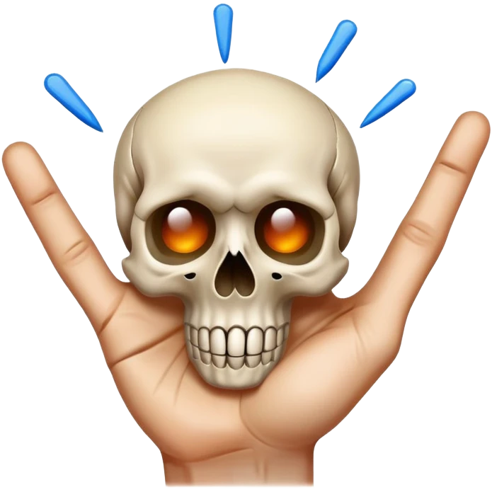 All colour fingers pointing at skull emoji at the centre, surrounding it emoji