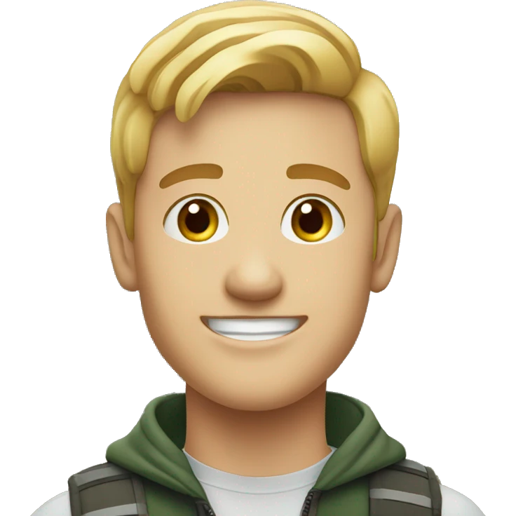 smiling white young man outdoors emoji