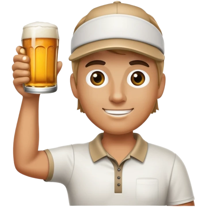 Golfer with a beer emoji