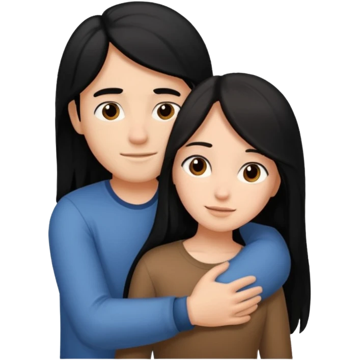 Couple that lobes eachother girl has black lonh hair he is white with brown hair emoji