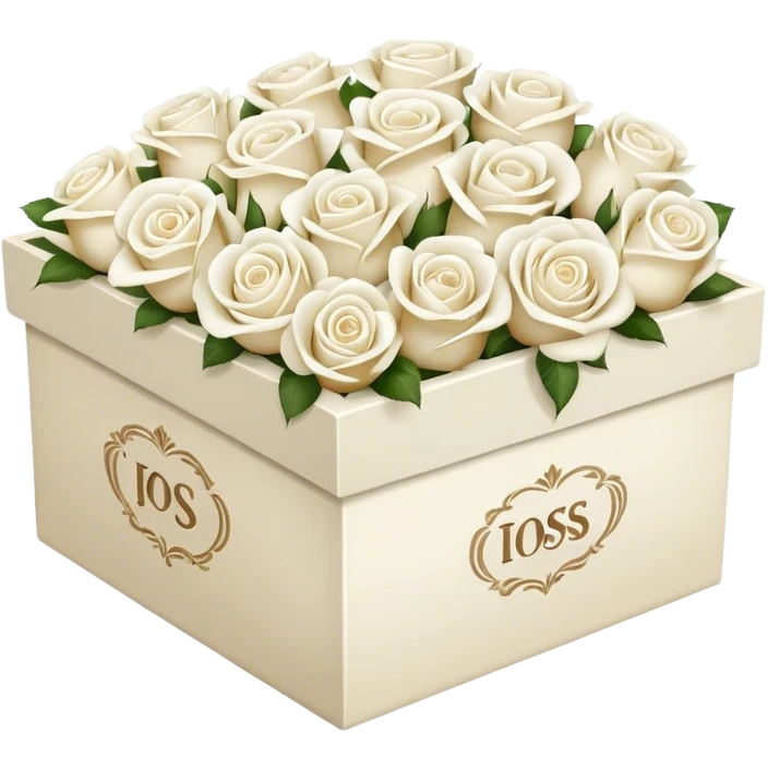 box of white roses emoji