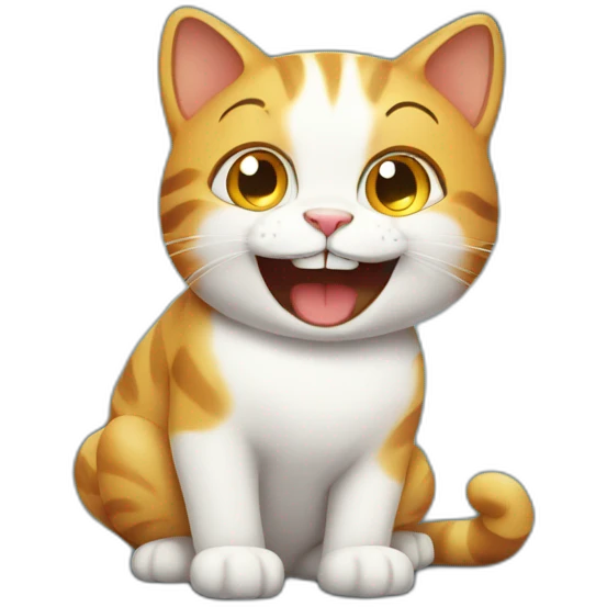 happy cat using computer emoji