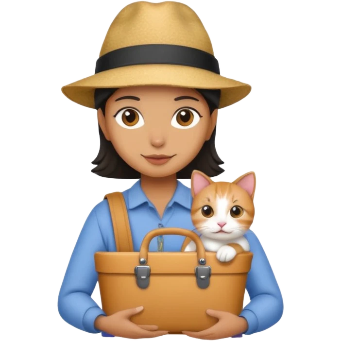 Walker witj cat in carrier, Pet Walkers. emoji