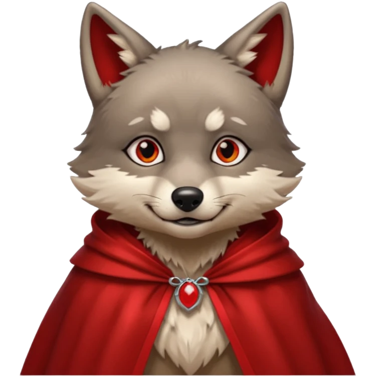 Vampire Pet, Tiny wolf in red collar cloak, red eye emoji