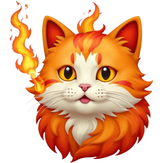 Gato soltando fogo emoji