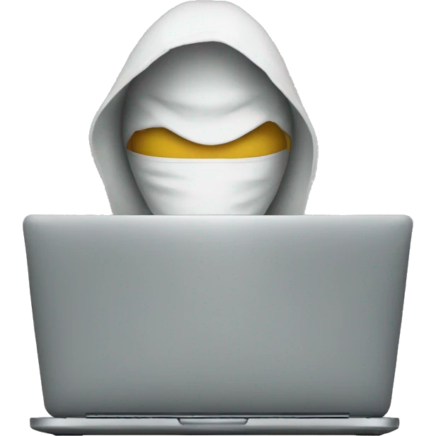 Anonymous on a laptop  emoji