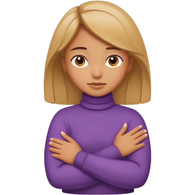 girl crossing arms around neck emoji