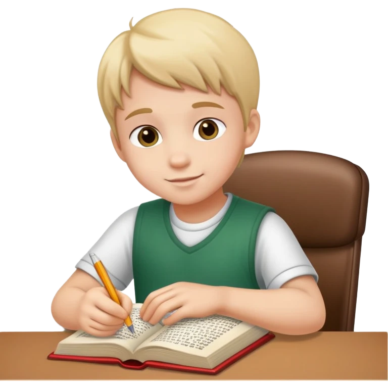 kid placing book on desk emoji