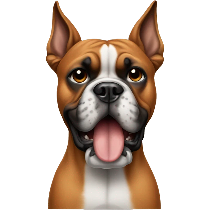 Boxer dog sticking middle finger up emoji