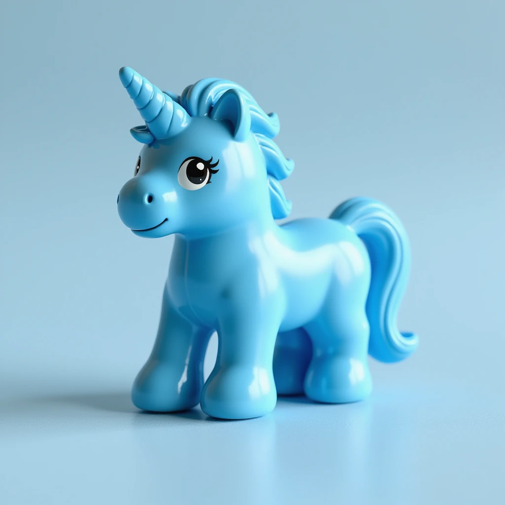 realistic blue candy shaped like a unicorn, photorealistic style emoji
