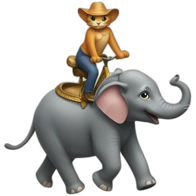 Cat riding on elephant  emoji