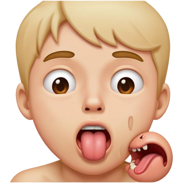 tongue sticking out chocking yourself emoji