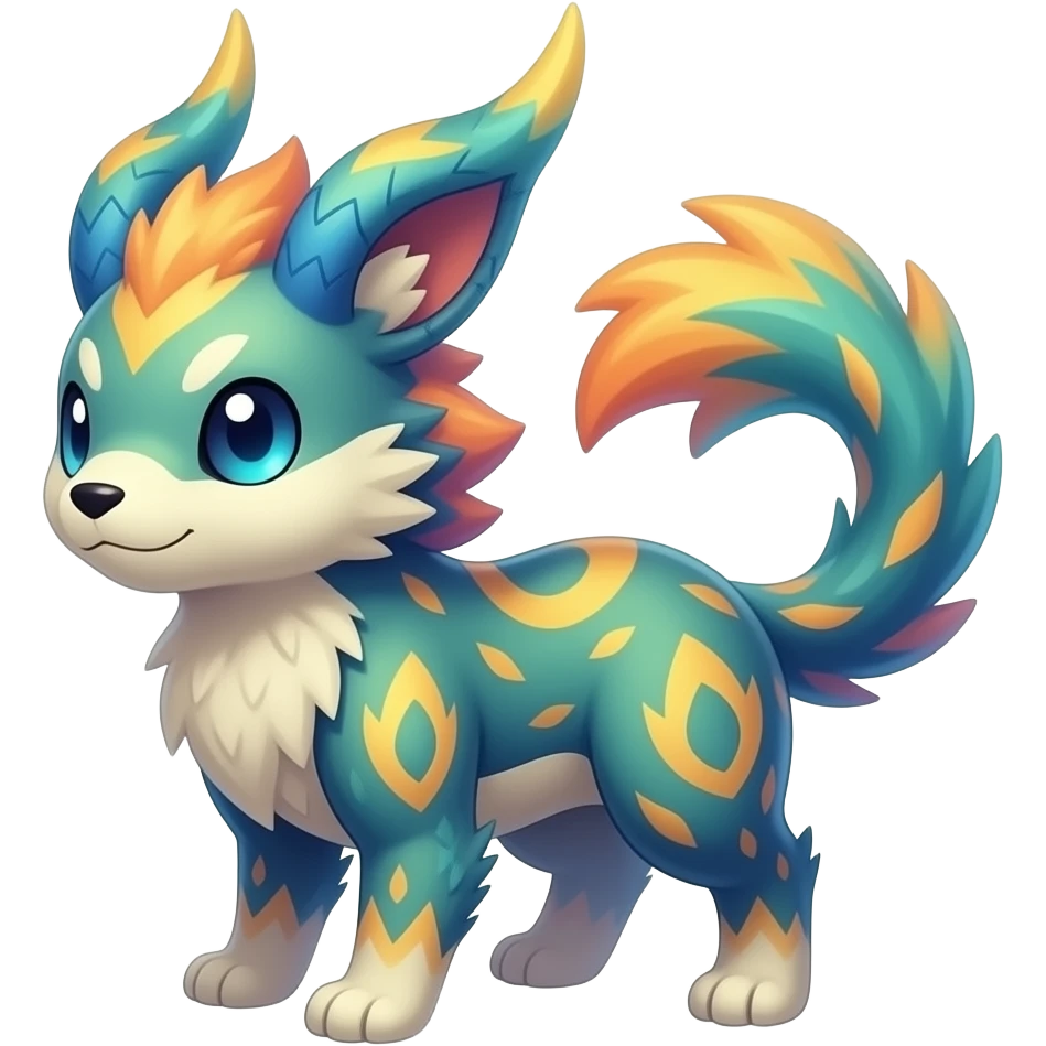 Elemental magical colorful exotic animesque Pokémon-Fakémon-animal-creature emoji
