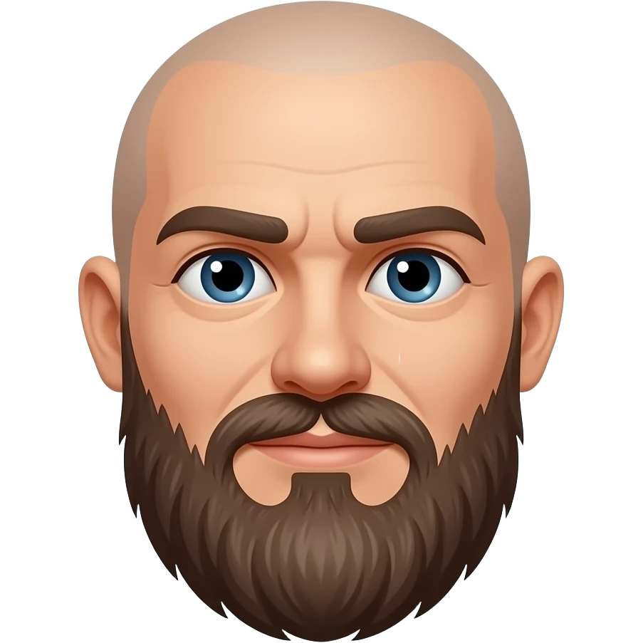 👨🏾‍🦲 with beard emoji