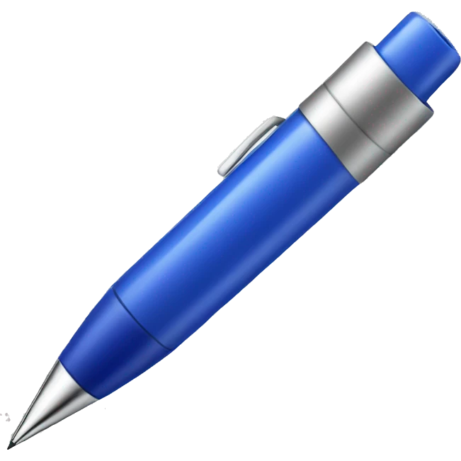 Blue spheric pen emoji
