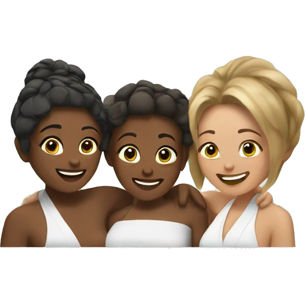 three friends at the spa emoji