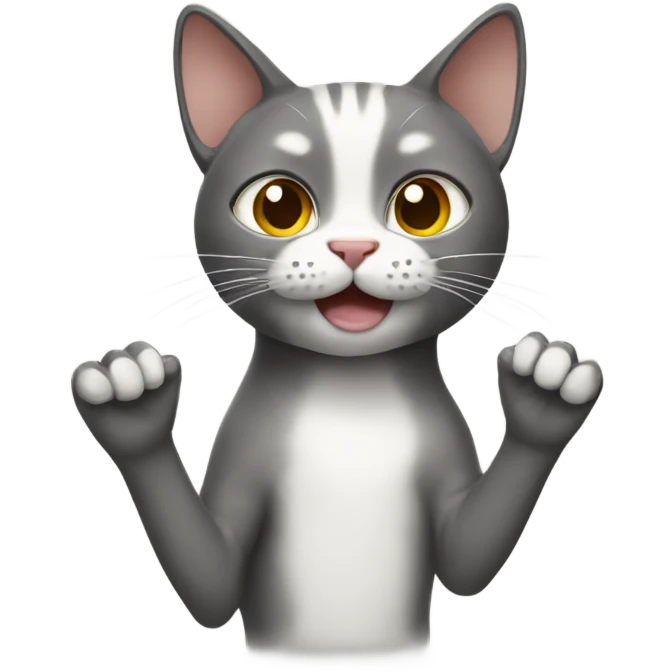 Cat with long fingers emoji
