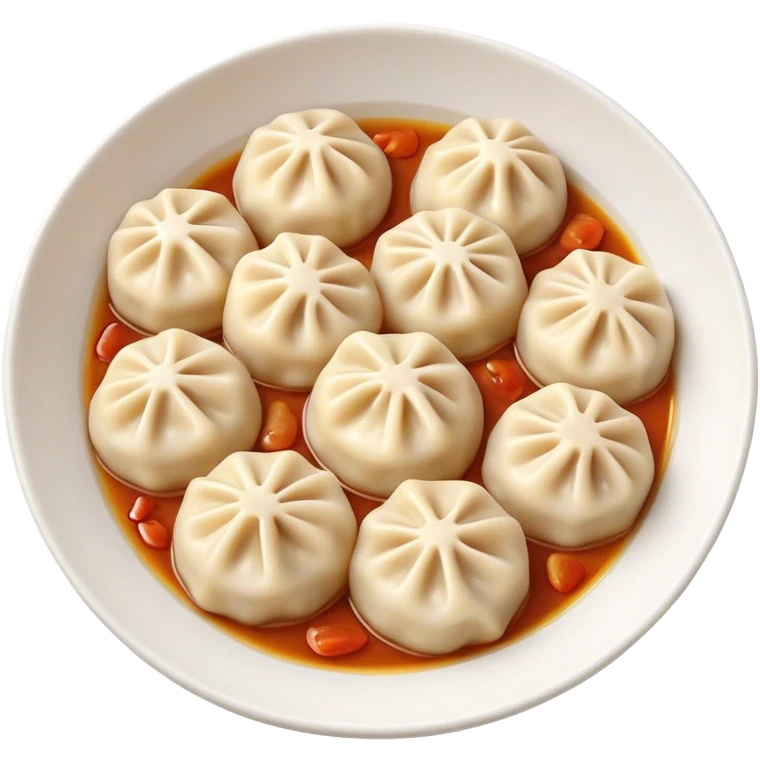 Cinematic realistic emojis depicting a dish of dumplings, with a soft texture and attractive natural lighting. emoji