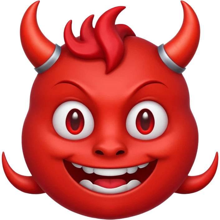 freaky 69 emoji, number 69 with devil horns and a sly smile, bright and bold, playful and naughty emoji