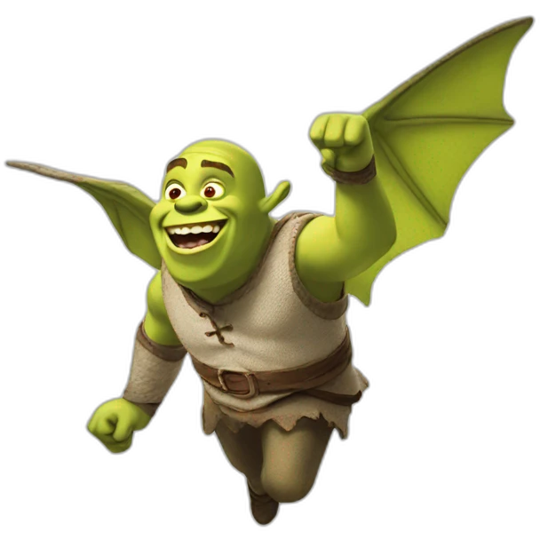 Flying shrek emoji