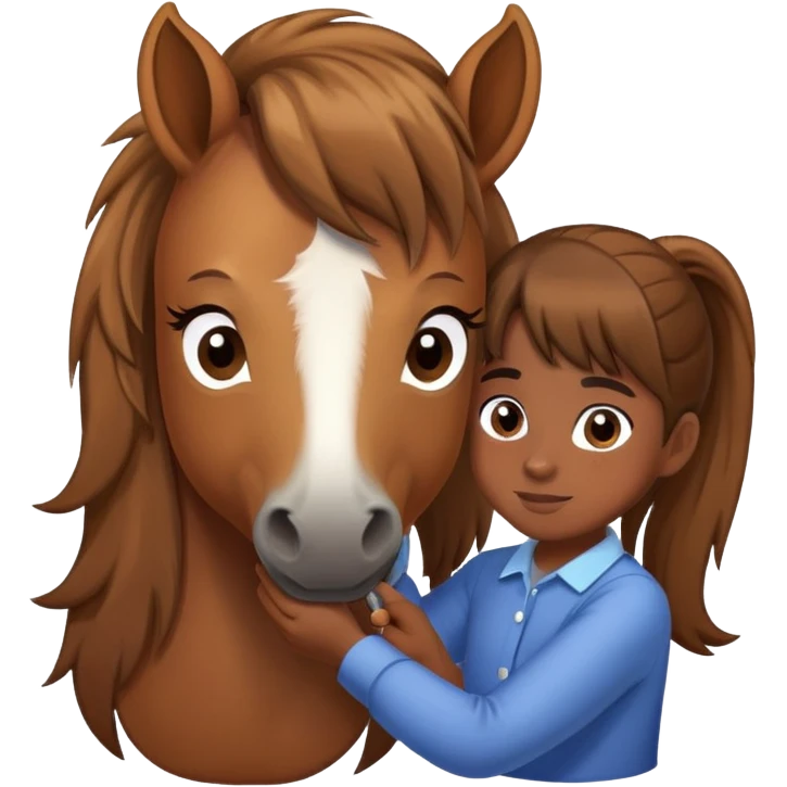 person grooming a pony emoji