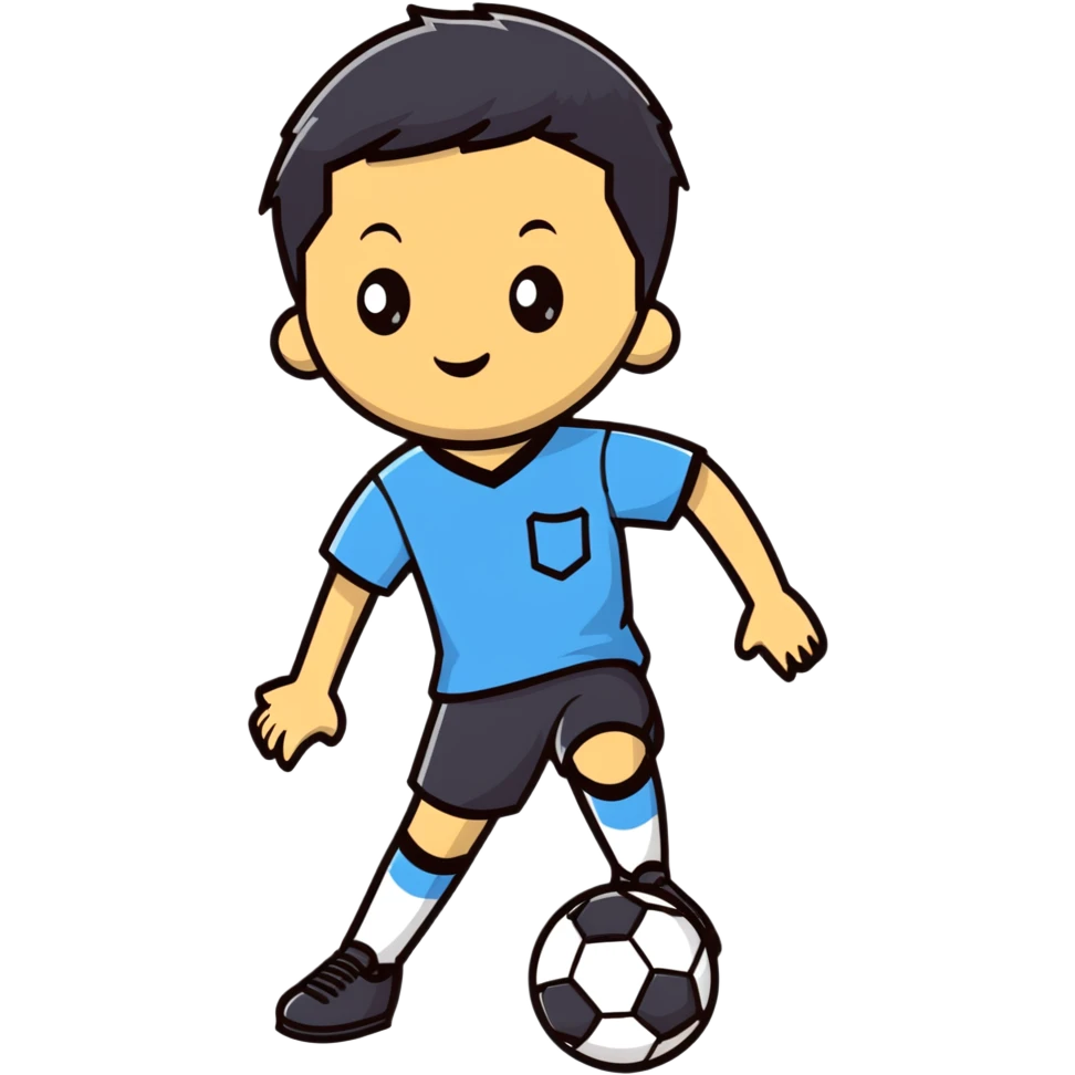 Boy with a soccer ball, holding it or playing with it emoji