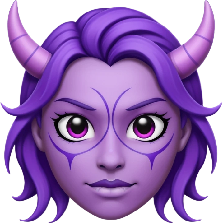 Demon violet 😈 avec des pointillés 🫥 emoji