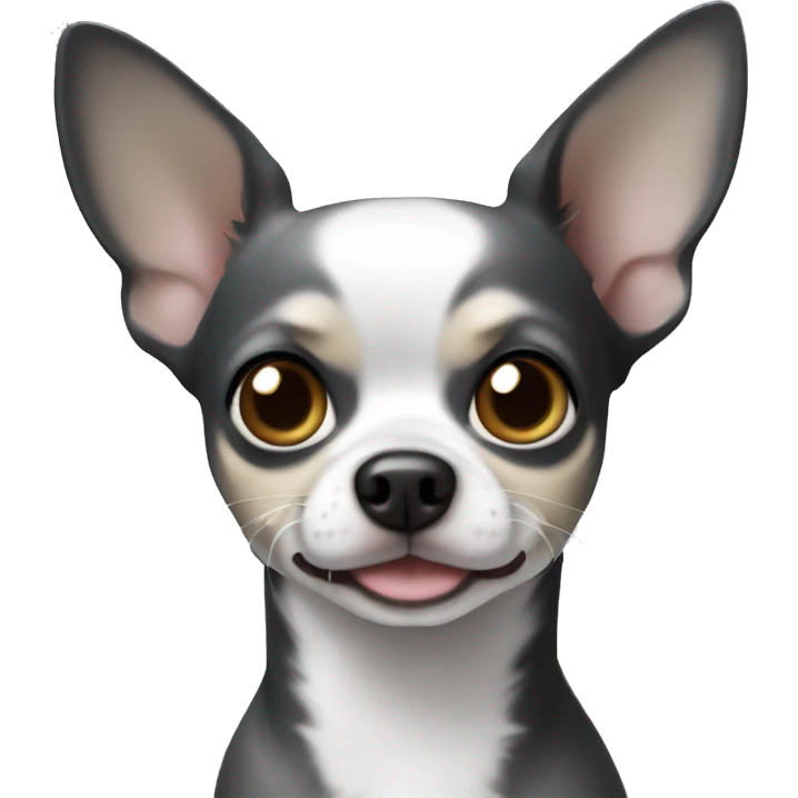Dark gray and white chihuahua  emoji