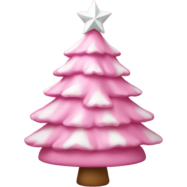 Pink Christmas tree with white bow emoji