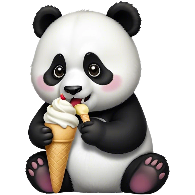Panda eating ice cream emoji