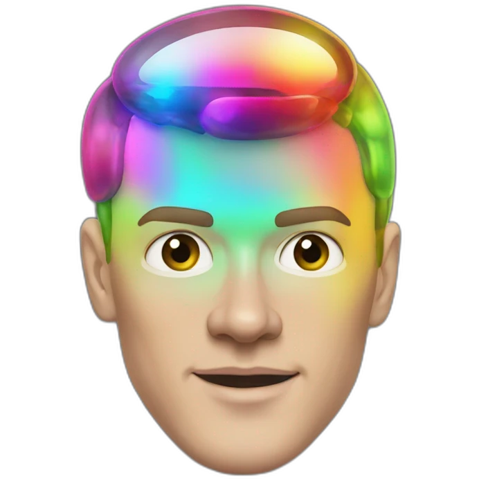 Fancy disco futuristic Jonathan Toews in rainbow bubble emoji