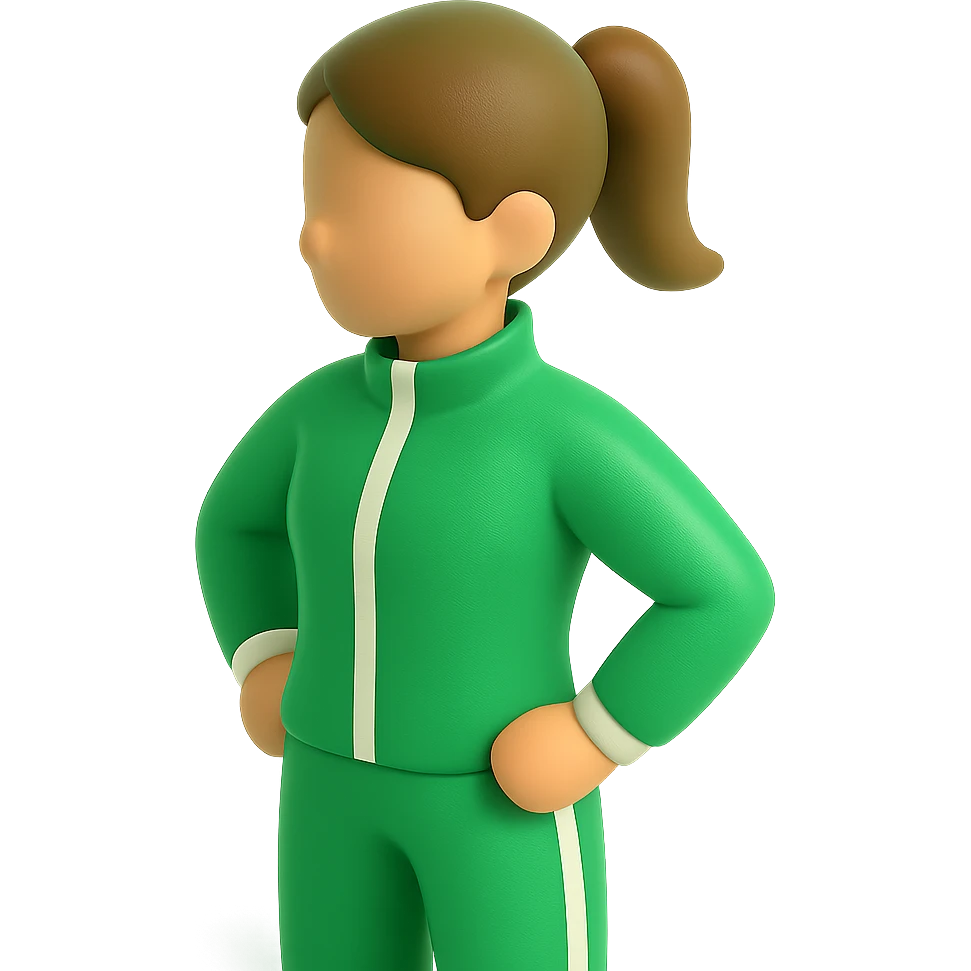 sport girl, wearing a green tracksuit emoji