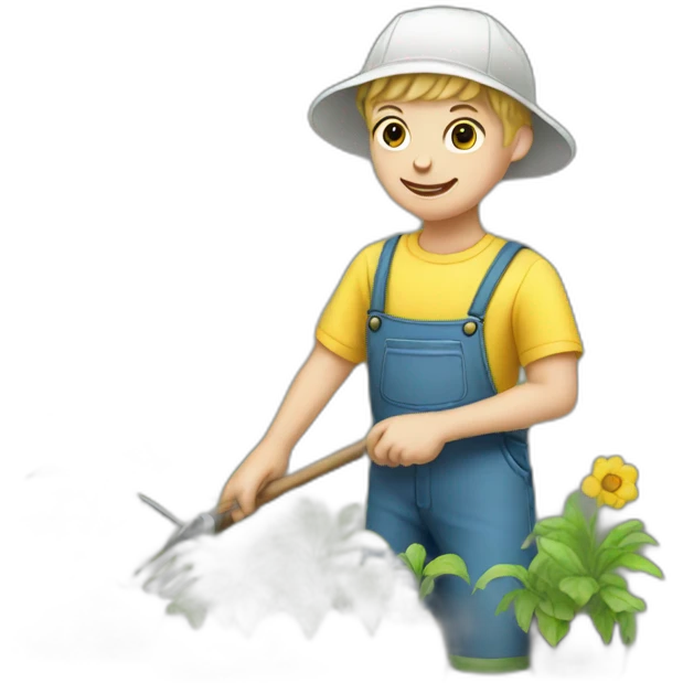 white kid gardening  emoji