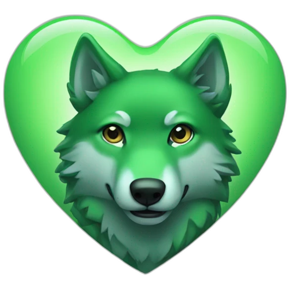 Green Wolf Heart emoji