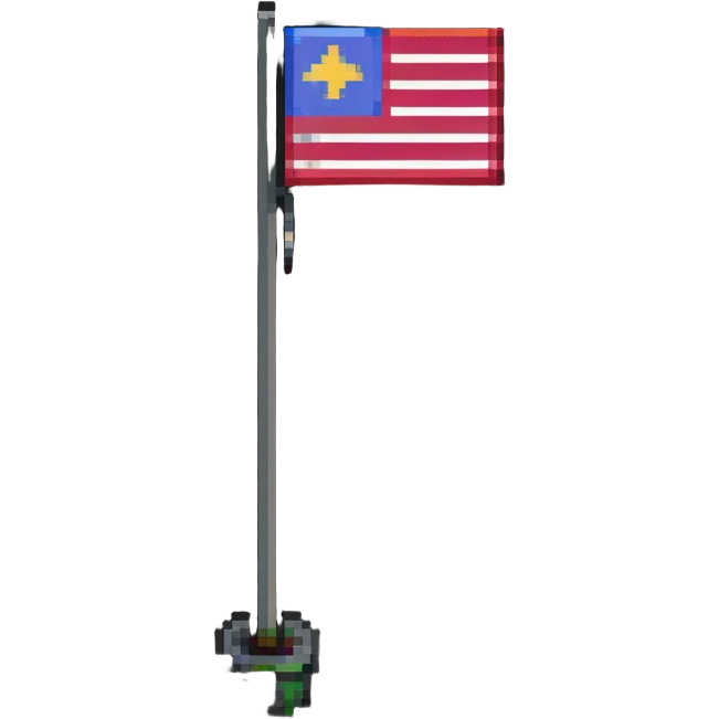 A pixel art flag on a simple pole emoji