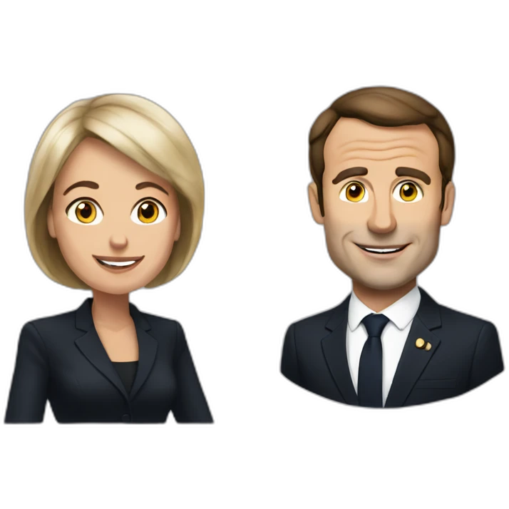 Macron avec sa femme emoji