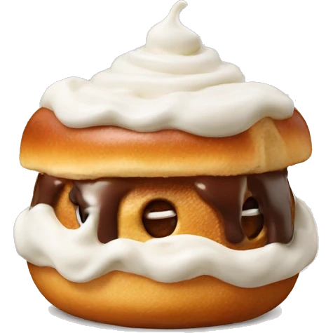 Cinnabon with cream  emoji