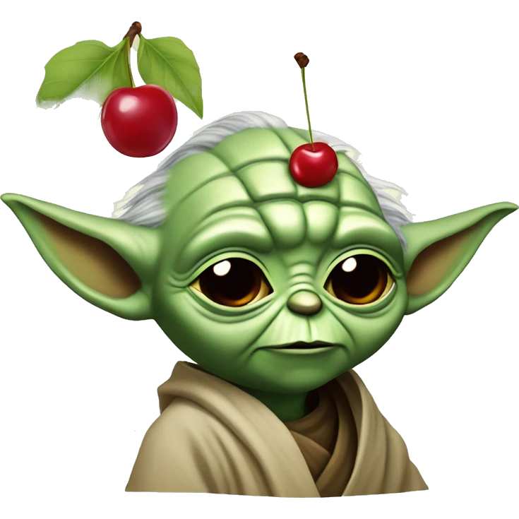 yoda with cherry emoji