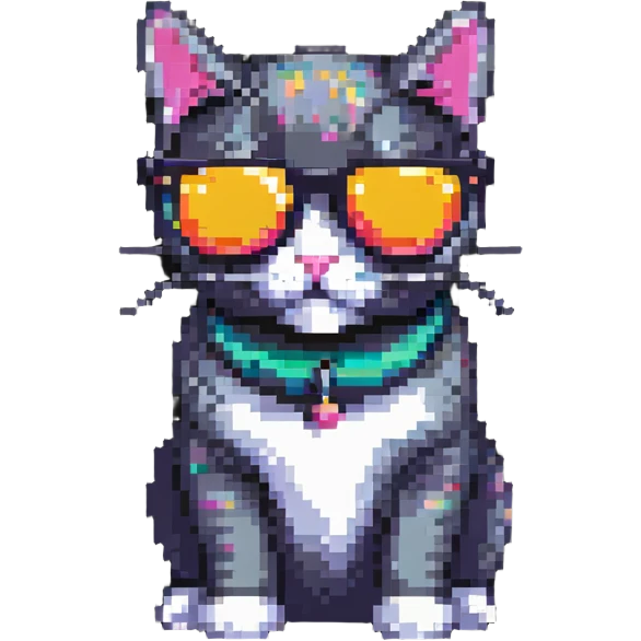baddie cat with sunglasses emoji