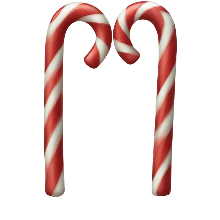 Two candy canes making a heart emoji