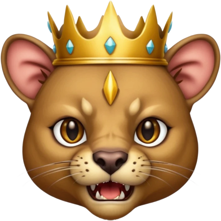 Fossa animal wearing a crown is angry emoji