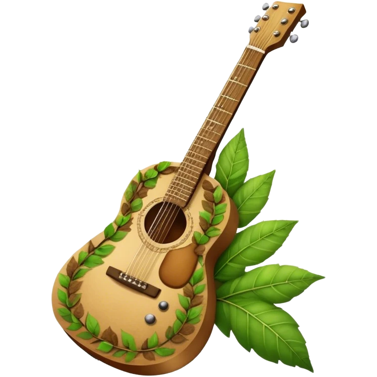 guitar made out of leaves and dirt emoji